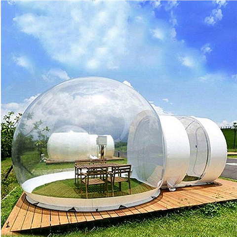 Carpa transparente inflable, tienda de campaña inflable, carpa de espuma a prueba de lluvia, carpa de cúpula de aire, adecuada para acampar al aire libre, patio trasero ► Foto 1/6