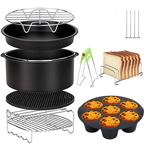 Set de accesorios para freidora de aire, accesorios para freidora de aire de 7 pulgadas y 8 pulgadas, para Gowise Phillips Cozyna y Secura Fit all Airfryer 3.73.7 4,2 5,3 5.8QT ► Foto 1/6