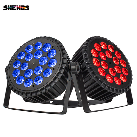 SHEHDS-LED plano de aleación de aluminio, luz RGBWA de 18x18W, iluminación de escenario inalámbrica UV DMX 512 para DJ, proyector de Fiesta Disco, club nocturno ► Foto 1/6