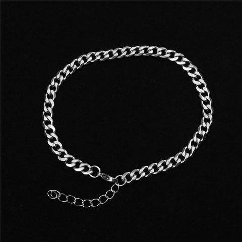 Tobillera de acero inoxidable para hombre y mujer, pulsera sencilla para tobillo, joyería cadena para regalo, 23,5 cm - 22cm de largo, 1 ud. ► Foto 1/6