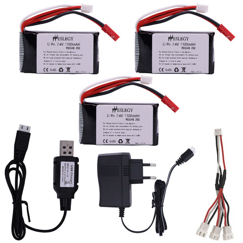 7,4 V 1100mah 903048 batería y cargador rápido para Wltoys V353 A949 A959 A969 A979 k929 7,4 v lipo batería para coches RC de juguete partes ► Foto 1/6