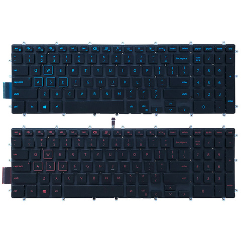 Teclado para ordenador portátil Dell Inspiron G3 15 3579 3779 G5 15 5587 G7 15 7588 azul/rojo con retroiluminación ► Foto 1/6