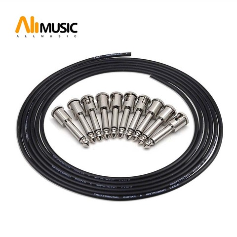 ALLMusic-juego de cables de cobre para guitarra, sin soldadura, 10 pies, sin soldadura, 6,35 enchufes Mono ► Foto 1/6