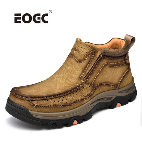 Botas para hombre antideslizantes e impermeables de cuero Natural, calzado de exterior, para otoño ► Foto 1/6