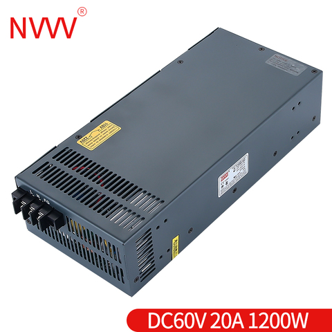 Fuente de alimentación conmutada NVVV S-1200w-60v 20A, adaptador de CA a CC adecuado para RD6006 ► Foto 1/5