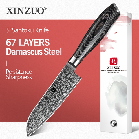 XINZUO-cuchillo Santoku japonés de 5 