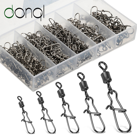 DONQL 100 unids/set conector mejorado giratorio 4 #-12 # interbloqueo giratorio de pesca con conector de peces, accesorios de engranaje ► Foto 1/6