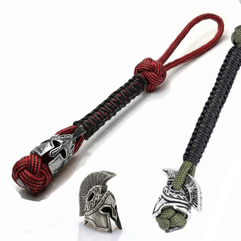 LLavero de cuerda de Paracord de supervivencia, cuerda de Paracord tejida, joyería hecha a mano, cuchillo, llavero de llave de coche, Estilo Vintage Spartan Warrior ► Foto 1/6