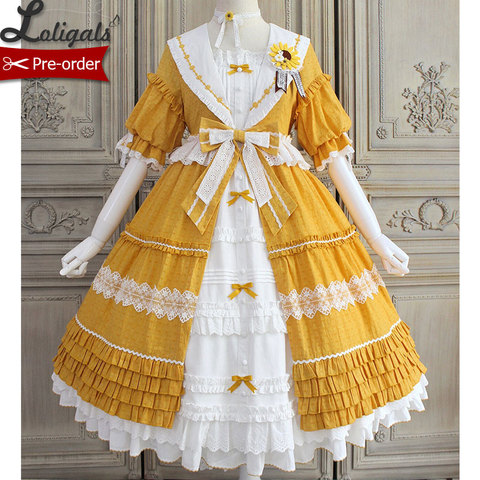 Vestido de girasol floreciente, manga corta, Lolita, clásico, para fiesta, Alicia ► Foto 1/6