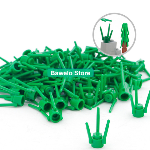 300 unids/pack 2022 Venta caliente miniatura de bloques de construcción Jardín de la casa DIY accesorios verde plantas de bambú de hoja de árbol MOC de ladrillo juguetes Niño ► Foto 1/6