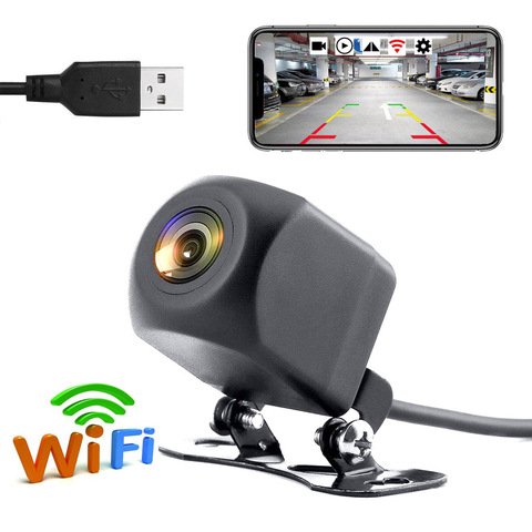 Aplicación WIFI coche USB cámara de vídeo inalámbrico cámara trasera respaldo coche USB potencia Android IOS dispositivo receptor transmisor inalámbrico ► Foto 1/6