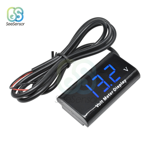 Voltímetro Digital LED resistente al agua IPX6 de 3-18V CC, indicador de voltaje, Monitor, Detector, medidor de Panel de motocicleta y coche ► Foto 1/6