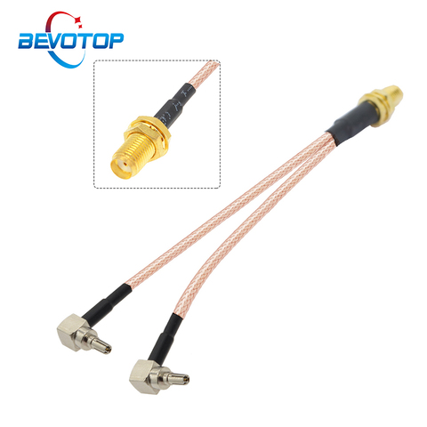 Antena 3G 4G SMA hembra a doble conector CRC9/SMA/TS9, divisor de tipo Y Cable Coaxial Pigtail RF para enrutador de módem 3G 4G ► Foto 1/5