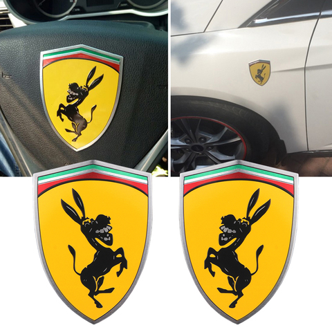 Pegatina creativa de aluminio y Metal 3D para coche, Logo de Donkey, insignia, estilo para Ford Mustang, Ferrari, Honda, BMW, Audi, Hyundai ► Foto 1/6