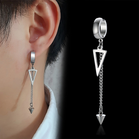 Vnox-pendientes de Metal de acero inoxidable para hombre y mujer, aretes triangulares, estilo Punk, Unisex, 1 unidad ► Foto 1/6