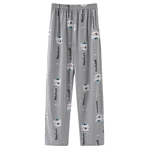 Pantalones de Casa de dibujos animados para mujer, pantalón largo de punto de algodón, para dormir, estampado informal, de talla grande M-4XL, primavera y otoño ► Foto 1/4