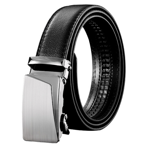 Cinturón de estilo ejecutivo para hombre, cinturón negro de cuero Pu, cinturones con hebilla automática, fajas de alta calidad para Vaqueros ► Foto 1/6