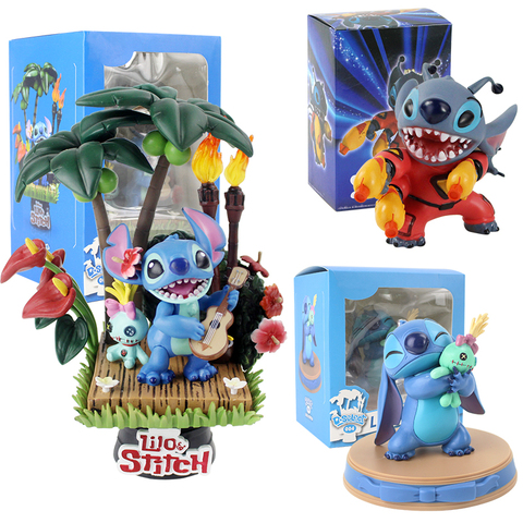 Figuras de Lilo & Stitch de 11-15cm, muñecos de Lilo & Stitch y Stitch, modelo de decoración de dibujos animados de PVC 004, juguetes para vacaciones ► Foto 1/6