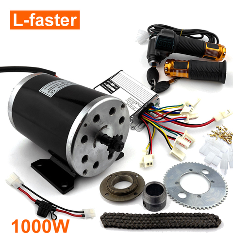Kit de Motor de motocicleta eléctrica de 1000 W, kit de conversión de Karting eléctrico de repuesto de Scooter eléctrico de alta velocidad con cadena de 25 H ► Foto 1/6