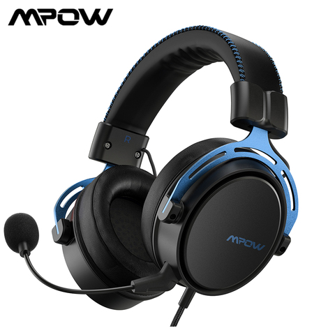 Mpow-auriculares Air SE para videojuegos, cascos con cable de 3,5mm, Sonido Envolvente, micrófono con cancelación de ruido, para PS4, PC, Switch ► Foto 1/6