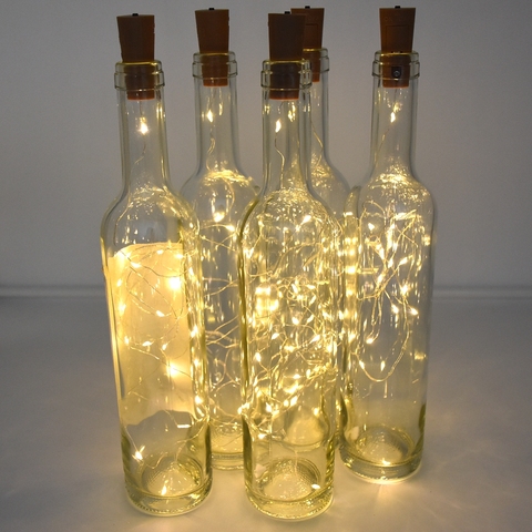 Alimentado por batería de corcho de botella de vino de Luz 1m / 2m DIY LED Cadena de luz barra de luz fiesta de cumpleaños Luz de tapón de botella de vino de ► Foto 1/6