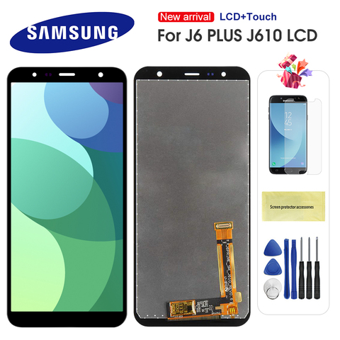 Pantalla LCD AMOLED original para móvil, montaje de digitalizador con pantalla táctil de 6,0 pulgadas para Samsung Galaxy J6 Plus J6 + J610 J610F J610FN J415 ► Foto 1/6