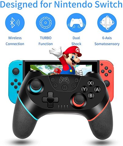 Gamepad inalámbrico bluetooth para Nintendo switch pro NS Pro controlador joystick de juego controlador de Joysticks con mango de 6 ejes ► Foto 1/6
