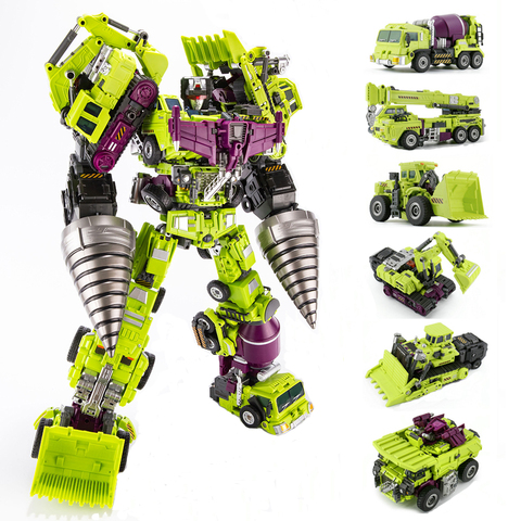 Jinbao GT destructor transformación G1 Oversize 6 en 1 Bonecrusher Scrapper Haul Mixmaster gancho KO figura de acción Robot juguetes regalos ► Foto 1/6