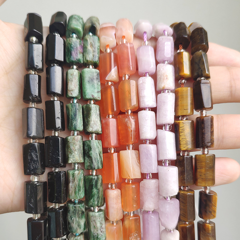 Natural esmeraldas ágatas apatita cuentas de piedra de forma suelta perlas para fabricación de joyería DIY encantos pulsera accesorios 7,5