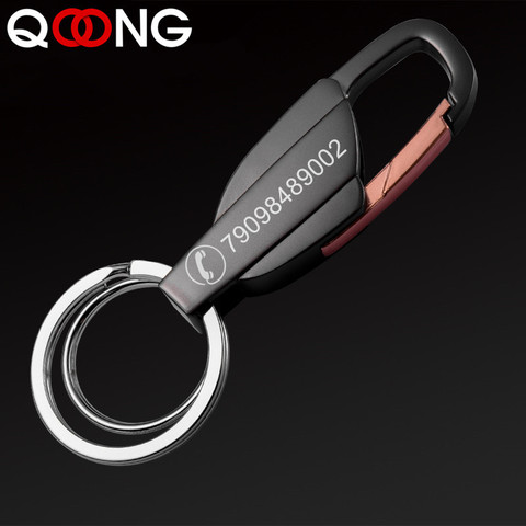 Con grabado personalizado 2 Color hombres llaveros para mujer llaveros coche Chaveiro innovadores clave cadenas Porta anillos para hombre mejor regalo Y10 ► Foto 1/6