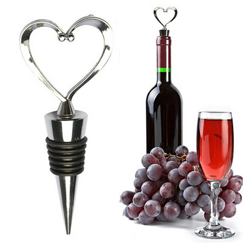 Corazón rojo en forma de vino tapón para botellas de vino o champán de San Valentín regalos de boda conjunto de vino tapón Bar accesorios bares ► Foto 1/6