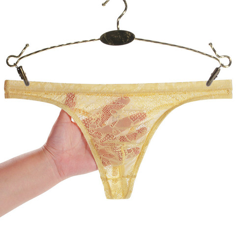 Tanga con encaje atractivo para Hombre, ropa interior transparente, Tanga, lencería transparente, bragas con parte trasera en T ► Foto 1/6