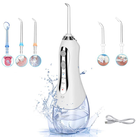 Irrigador Dental portátil, chorro de agua recargable por USB, impermeable, 300ml ► Foto 1/6