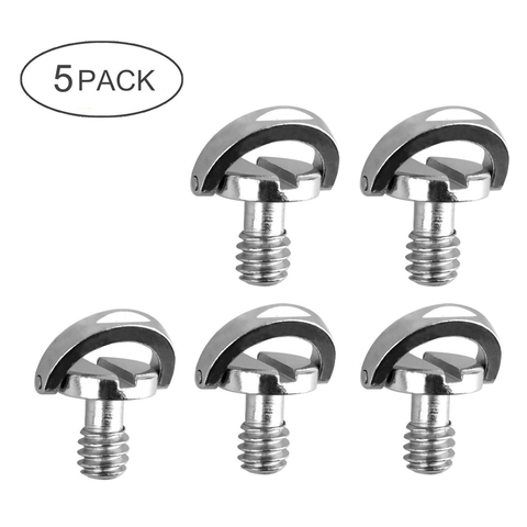 5 Pack de Tornillo de montaje de placa de liberación rápida de 1/4 pulgadas anillo D eje QR tornillo adaptador de montaje para cámara DSLR trípode monopié placa QR ► Foto 1/6