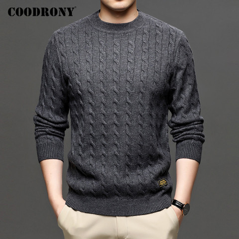 COODRONY-Jersey de punto para hombre, ropa de calle de marca, jersey de cuello redondo, ropa informal de otoño e invierno, C1191 ► Foto 1/6