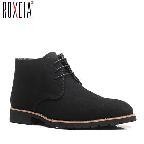 Hombres botas de cuero genuino Otoño e Invierno zapatos de trabajo zapatos de hombre de botines de Hombre Nuevo ROXDIA de talla grande 39-48 RXM144 ► Foto 1/6