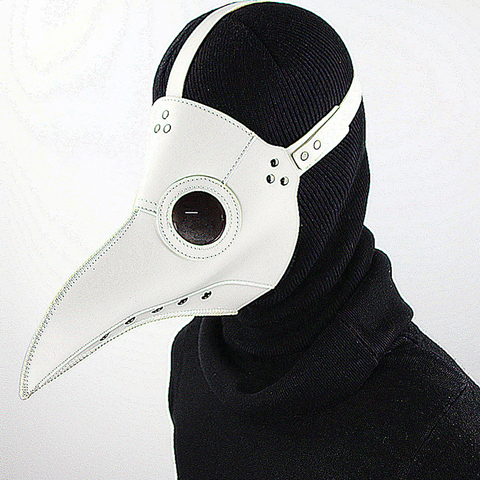 Mascarilla de látex con pico para adultos, máscara de Cosplay Steampunk, divertida, de color blanco y negro ► Foto 1/6