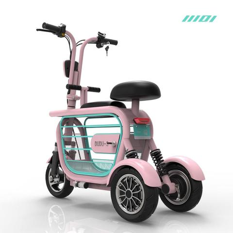 Mini bicicleta eléctrica de 3 ruedas para adulto, triciclo eléctrico plegable con batería de litio de 400W, 8AH/10AH/15AH y cesta para mascotas ► Foto 1/6