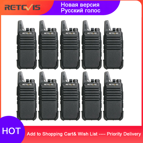 10 piezas Retevis RT22 Mini Walkie Talkie 2 W VOX carga USB portátil estación de Radio de dos vías Hotel/restaurante equipos de comunicación. ► Foto 1/6