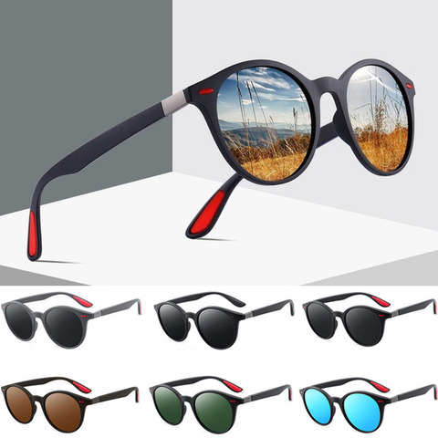 Gafas de sol polarizadas con remaches para hombre, lentes de sol polarizadas con remaches, estilo Retro, con protección UV400, clásicas, adecuadas para conducir ► Foto 1/6