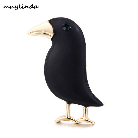 Muylinda-broches de Metal de cuervos negros para mujer, joyería para mujer, broche de pájaros para fiesta, alfileres, ropa, bufanda, joyería ► Foto 1/6