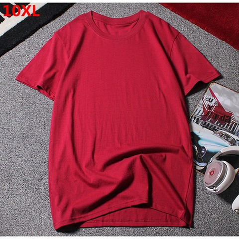 Camiseta de manga corta para hombre, ropa de media manga de cuello redondo, talla grande, 10XL, 9XL, Verano ► Foto 1/6