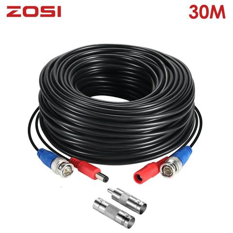 ZOSI-Cable de alimentación de la Cámara, Conector de transmisión BNC de 100 pies y 30M, Cable de seguridad videcam para sistema de vigilancia CCTV, Kit DVR ► Foto 1/6