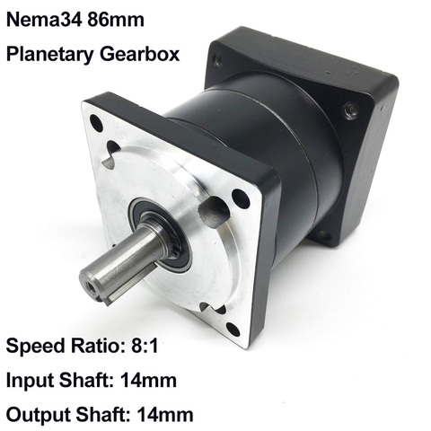 Caja de cambios planetaria para Motor paso a paso, reductor de velocidad 8:1, Nema34, 86mm, 50NM, 3000rpm, 50NM, 14mm de entrada, 14mm de salida, 3000rpm ► Foto 1/5