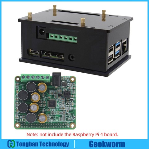 Placa de expansión HIFI Raspberry Pi 4, amplificador, tarjeta de Audio + carcasa de acrílico solo para Raspberry Pi 4 Modelo B ► Foto 1/6