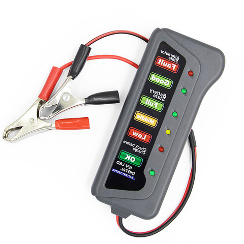 Probador de batería de coche Mini 12V, probador de alternador Digital, pantalla de 6 luces LED, herramienta de diagnóstico de coche, comprobador de batería automático para coche ► Foto 1/6