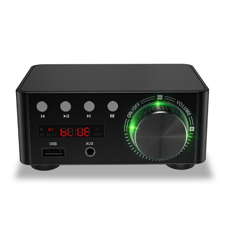 Amplificador de Audio 50WX2 para cine en casa, placa amplificadora Digital HIFI con Bluetooth 5,0, estéreo, USB, reproductor de tarjeta TF ► Foto 1/6