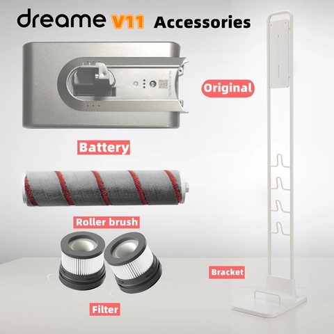 Dreame-batería V11 Original, accesorios adicionales, filtros HEPA, rodillo, cepillo, soporte para aspiradora ► Foto 1/6