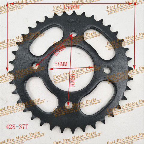 67mm 43T trasero 428 piñón de cadena Cog para 110cc 125cc 140cc suciedad Pit bicicleta carretera motocicleta Motocross piezas de repuesto para engranaje ► Foto 1/4