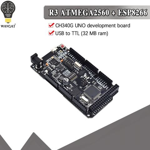 ¡WAVGAT Mega2560 + WiFi + R3 ATmega2560 + ESP8266 de memoria de 32Mb USB-TTL CH340G! Compatible con Arduino Mega NodeMCU para WeMos ESP8266 ► Foto 1/6